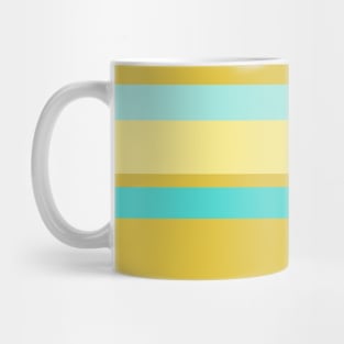 An amazing jam of Meat Brown, Aqua Marine, Pale Turquoise and Flavescent stripes. Mug